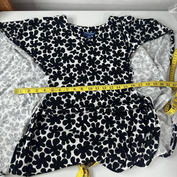 Marimekko Top Womens L XL Black White Floral Print Pullover Top Terry Cloth Swim - Picture 6 of 10